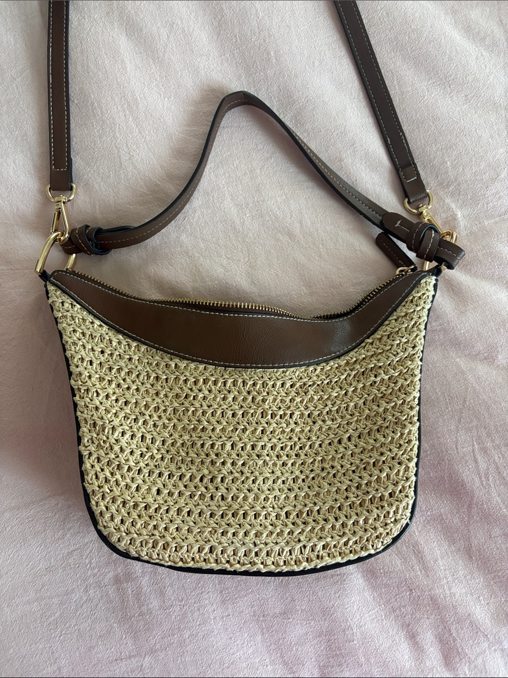 Woven Straw Crossbody Bag